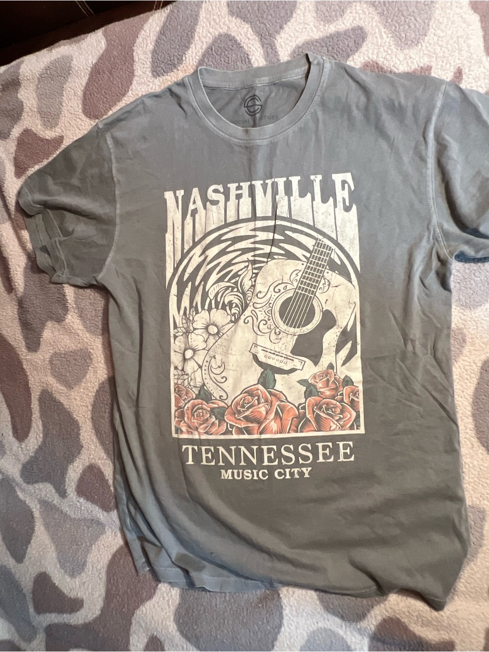 Nashville Tennessee Music City Graphic Tee - Gray